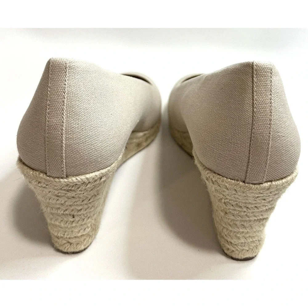J.Crew Factory Shoes Women's Size 12 Canvas Espadrille Flax Beige